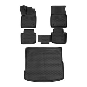 Jaguar I-PACE Floor Mats + Cargo Liner Set - Omac - 3D - Black - 2019-2025
